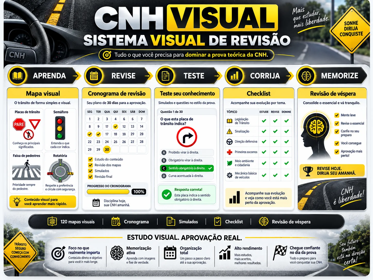 CNH Visual — Sistema Visual de Revisão: aprenda, revise, teste, corrija e memorize