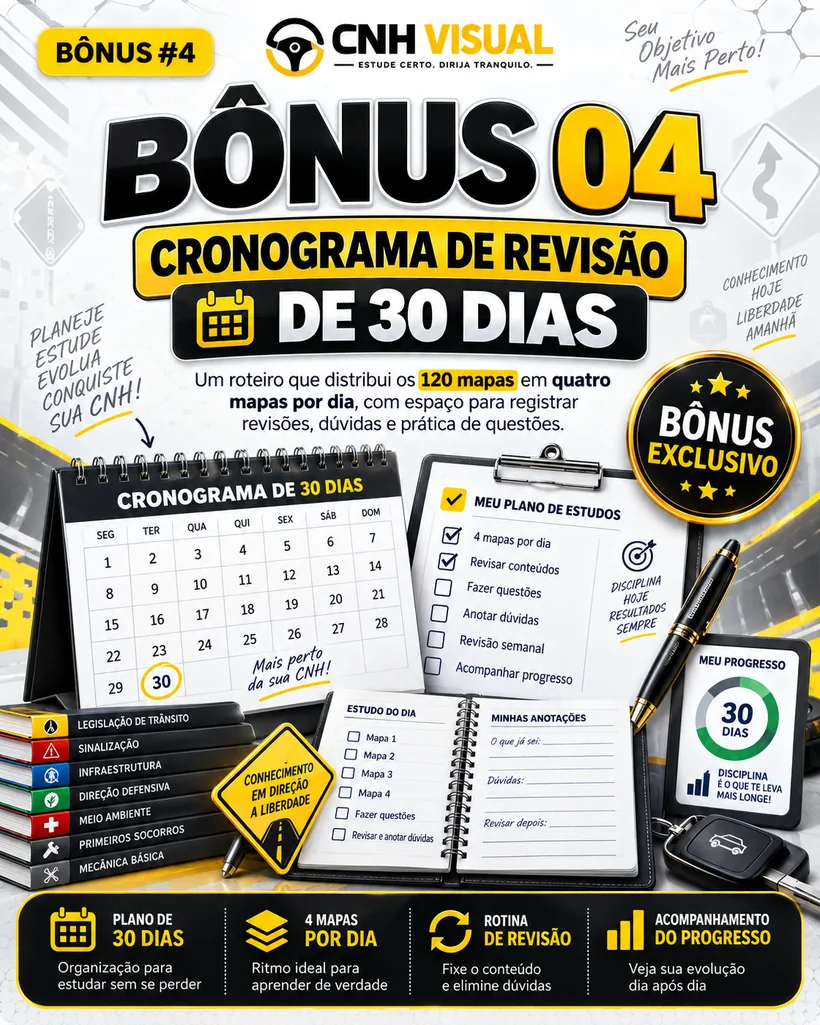 Capa do Cronograma de Revisão de 30 Dias